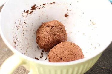 Two dough balls in bowl