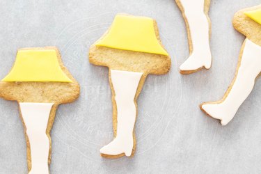 Leg lamp cookies with fondant