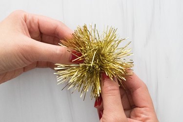 Tinsel pom pom for New Year's Eve earrings