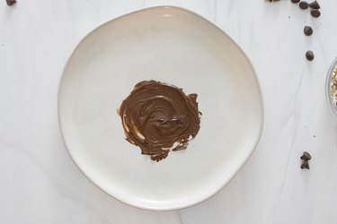 Melted chocolate on a plate