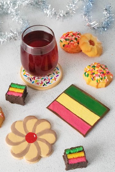 DIY holiday coasters inspired by Italian Christmas cookies