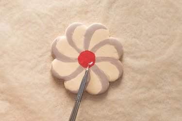 Paint clay coaster for scalloped cookie