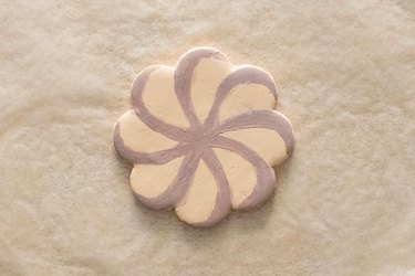 Bake and paint clay coaster for scalloped cookie