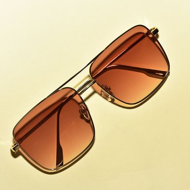 Square orange retro sunglasses