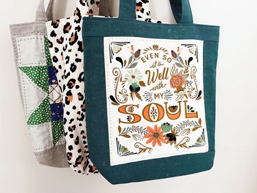 Tote bags based on easy sewing template.