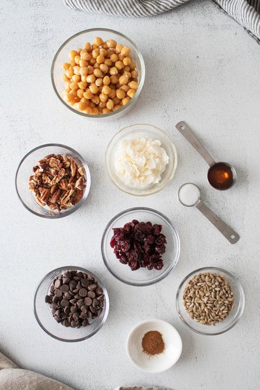 Ingredients for chickpea snack mix
