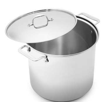 16 qt, 11-1/2 Diameter Stock Pot with Lid, Stainless Steel, Encapsulated  Base, Dishwasher Safe