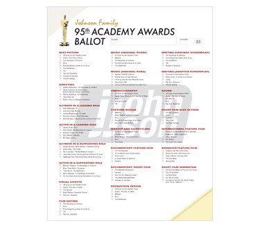 Oscar night ballot