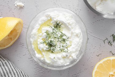 Whipped feta with olive oil and dill