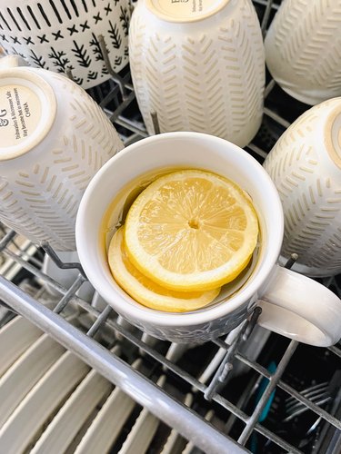 lemons freshening up a dishwasher