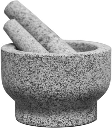 A ChefSofi Extra Large Granite Mortar and Pestle Set
