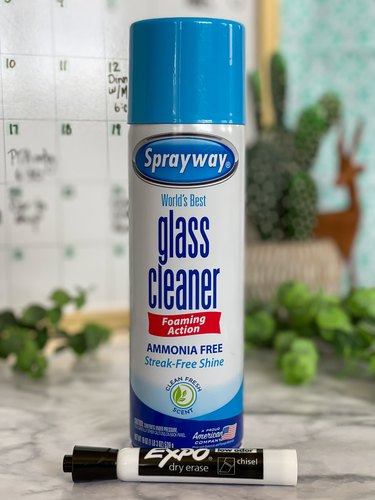 glass cleaner to clean dry-erase board