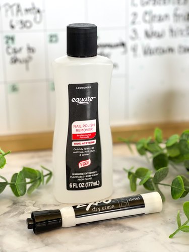 use nail polish remover to clean a dry-erase board