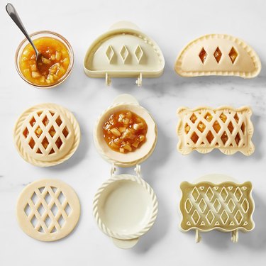 Set of molds for mini hand pies with lattice-top designs