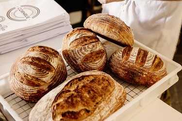 Loaves of sourdough bread