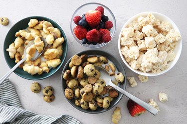 Nostalgic breakfast cereals in bowls