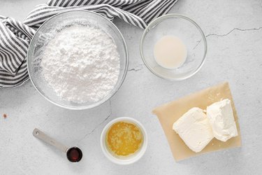 Ingredients for cream cheese icing