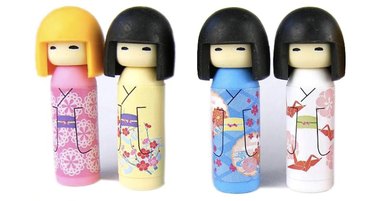 Kokeshi doll erasers