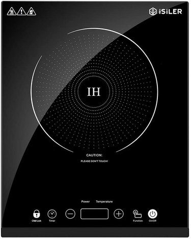 iSiLER induction cooktop viewed from above, on a white ground