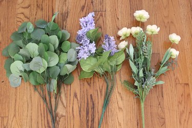 Artificial flowers and greenery