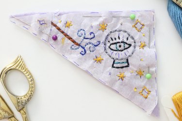 Magical embroidered corner bookmark