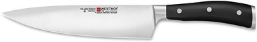 Wusthof Ikon chef's knife, side view, on a white ground