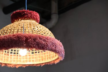 A tufted lampshade