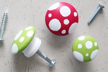DIY painted mushroom cabinet knobs
