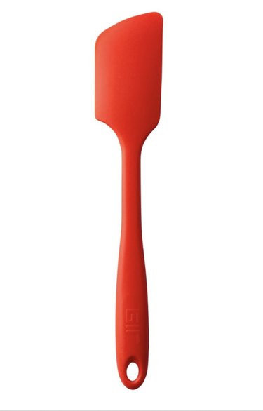 red silicone scraper spatula