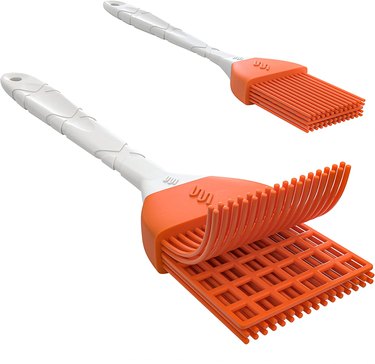Silicone pastry/basting brushes on a white ground