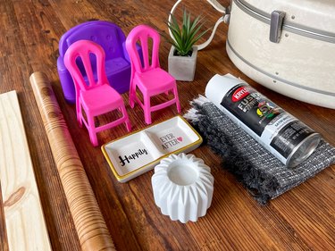 materials needed to make a suitcase dollhouse