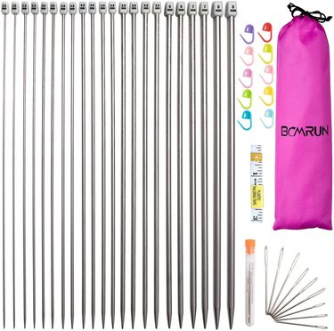 knitting needle 11 Pairs Double Pointed Knitting Needles Set Sweater  Stainless Steel Knitting Needles