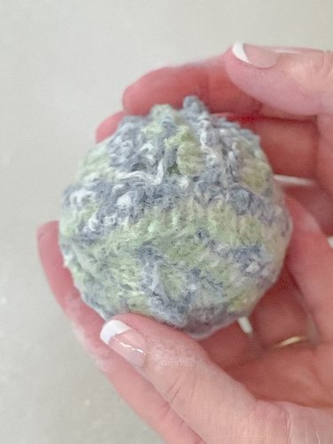 massage soap into the wool dryer ball