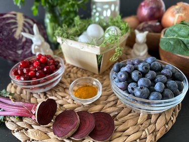 Ingredients needed for natural egg dyes