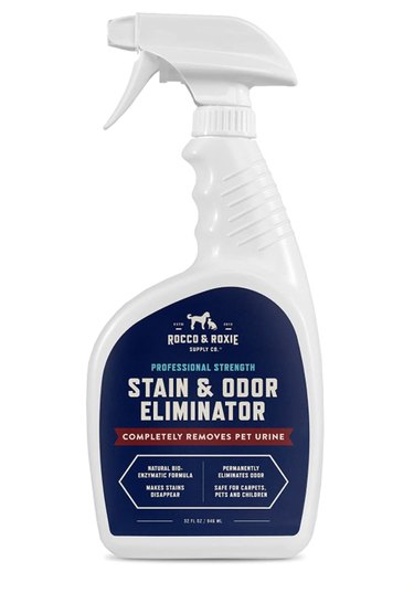 32-ounce spray bottle of Rocco & Roxie Stain & Odor Eliminator