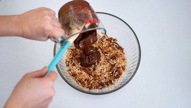 coconut, pecans and chocolate