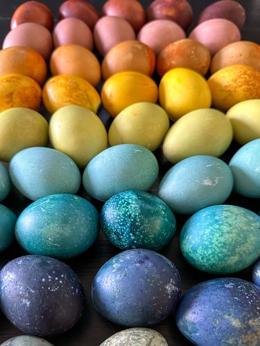 Finished naturally dyed eggs