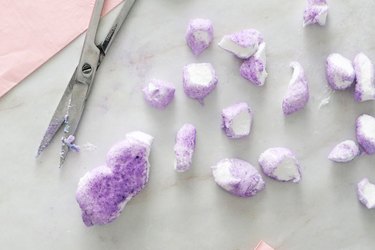 Pieces of purple Peep bunny