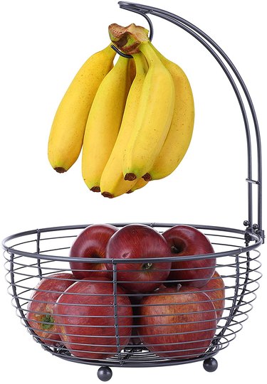 SunnyPoint Tabletop Wire Fruit Stand with Banana Hanger