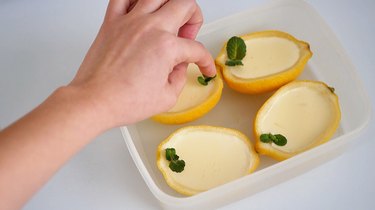 lemon posset with mint