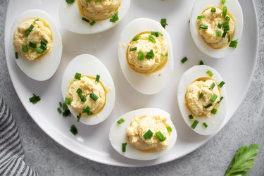 Sour cream and onion deviled eggs