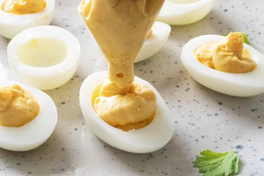 Filling egg whites for deviled eggs