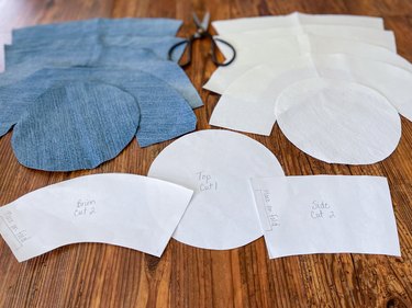 cut out fabric pieces