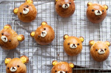 Rilakkuma pan de coco on wire rack