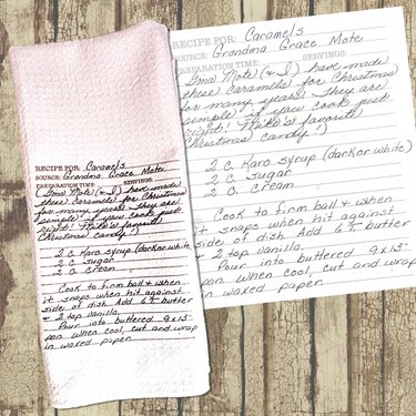 FlatlandsBoutique Heirloom Handwritten Recipe Kitchen Tea Towel