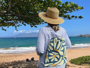 finished backpack at the beach