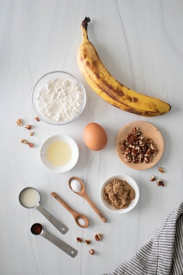 Ingredients for single-serving banana bread