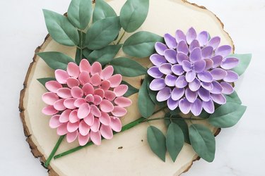 DIY pistachio shell flower craft