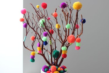 DIY pompom tree branches