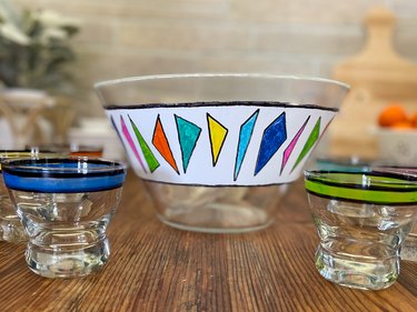 finished midcentury modern punch bowl set